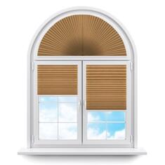 Плиссе арочные (шторы, жалюзи) скио перл бежево коричневый